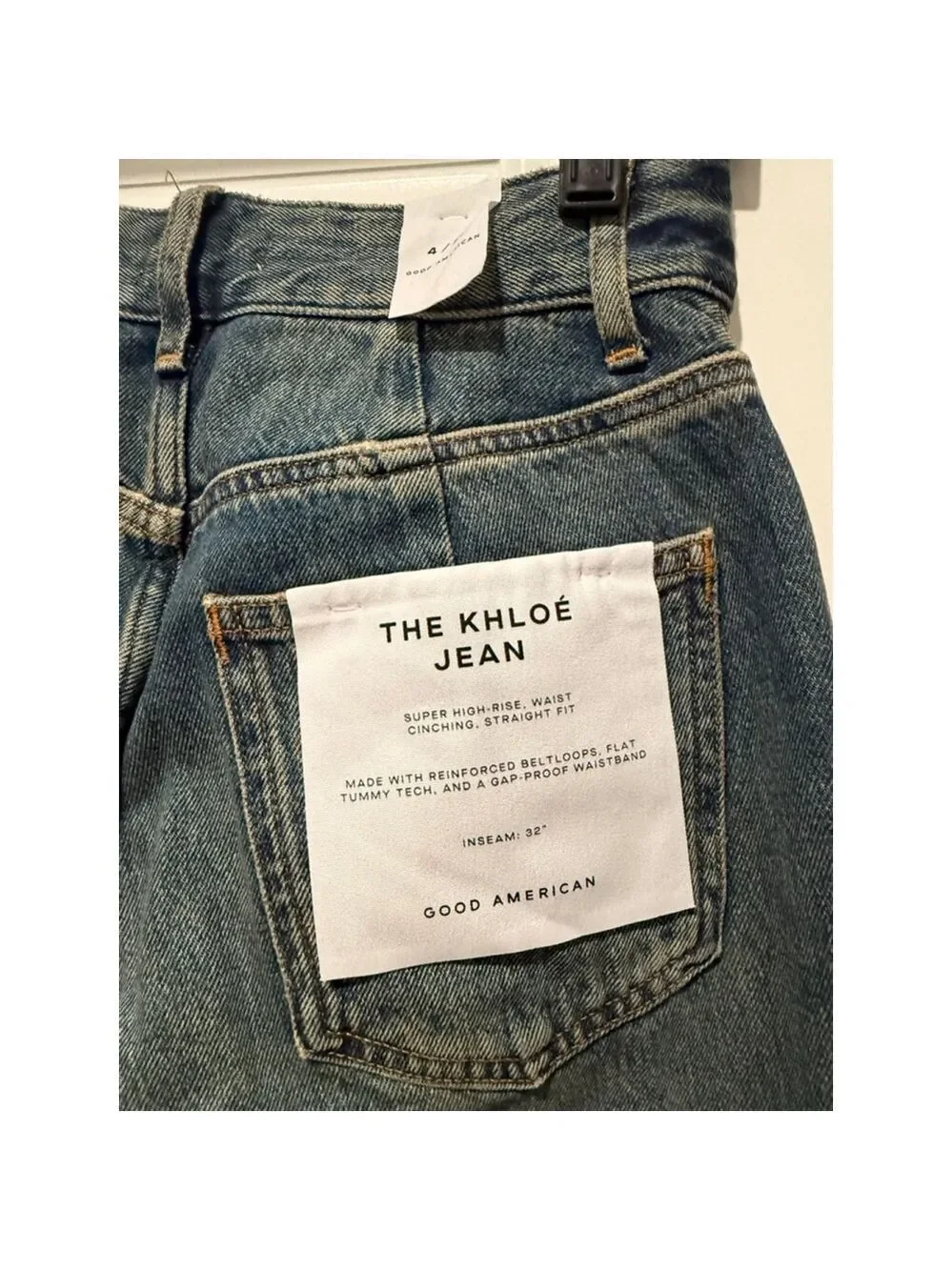 Women's GOOD AMERICAN Blue Patchwork The Khloe Flare Jeans Size 4 - Picture 9 of 11